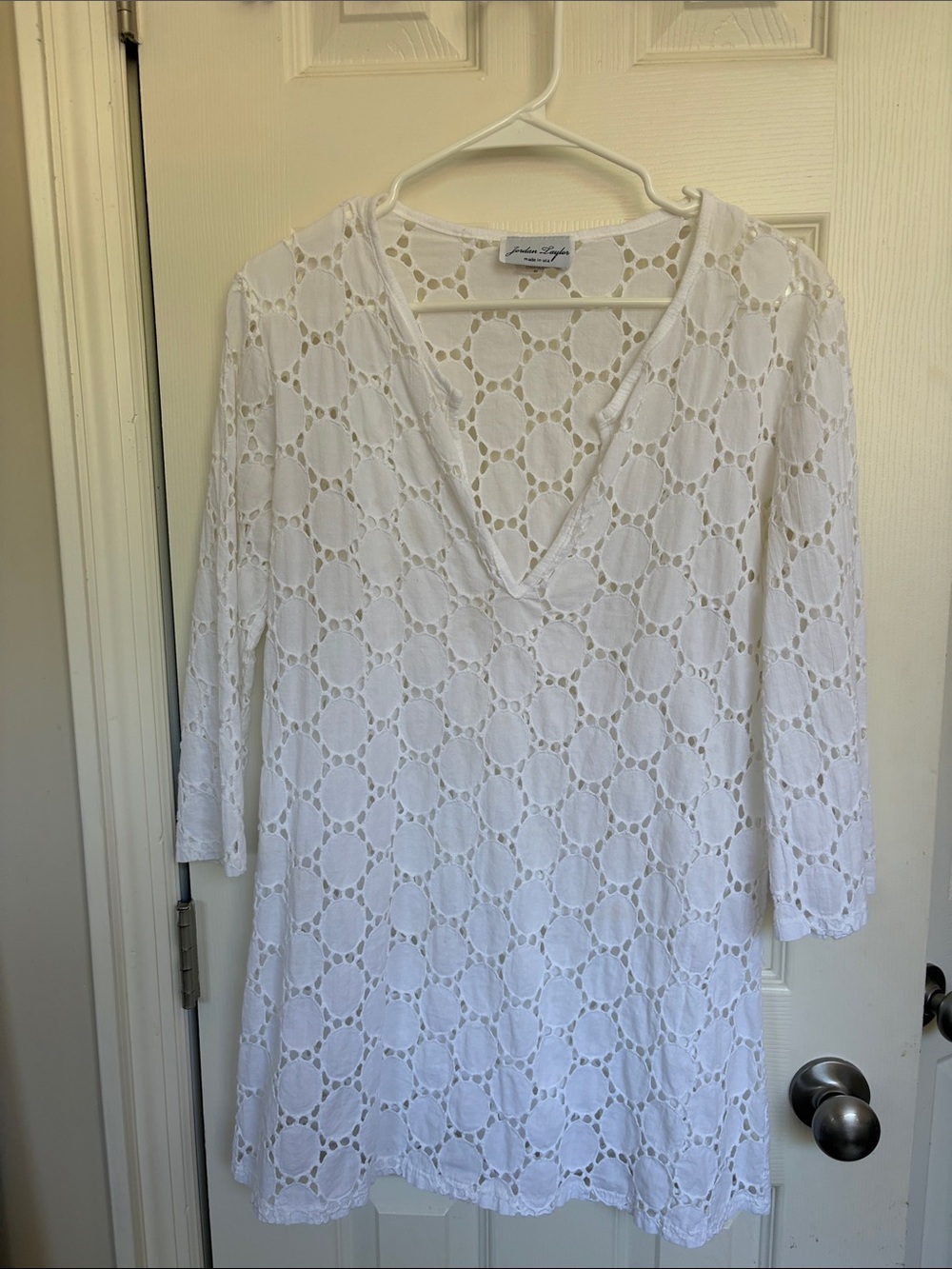 Jordan White Eyelet Swim Coverup